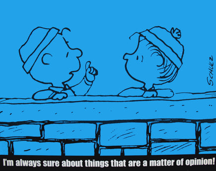 Peanuts Laminated Vintage Poster - Matter Of Opinion (Minor wave in laminate) - snoopn4pnuts.com