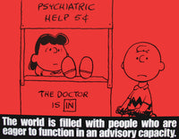 Peanuts Laminated Vintage Poster - Psychiatric Help (Minor wave in laminate)