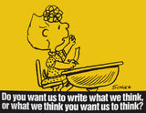 Peanuts Laminated Vintage Poster - What To Write