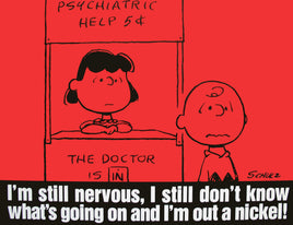 Peanuts Laminated Vintage Poster - Psychiatric Help (Minor wave in laminate) - snoopn4pnuts.com