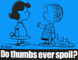 Peanuts Laminated Vintage Poster - Do Thumbs Spoil?