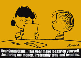 Peanuts Laminated Vintage Poster - Santa Claus (Minor wave in laminate) - snoopn4pnuts.com