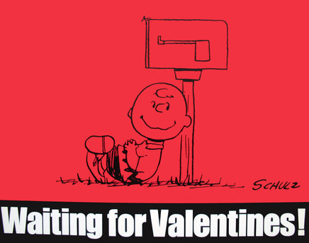 Peanuts Laminated Vintage Poster - Waiting For Valentines (Minor wave in laminate) - snoopn4pnuts.com