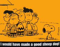 Peanuts Laminated Vintage Poster - Sheep Dog (Minor wave in laminate)