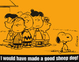 Peanuts Laminated Vintage Poster - Sheep Dog