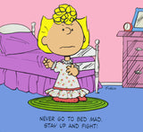 Peanuts Laminated Vintage Poster - Never Go To Bed Mad