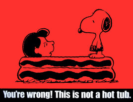 Peanuts Laminated Vintage Poster - Lucy In Hot Tub (Minor wave in laminate) - snoopn4pnuts.com