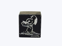 Vintage Steel-Plated Print Block - Snoopy Holding Letter  RARE!