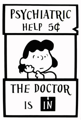 Lucy Psych Booth Die-Cut Vinyl Decal - Black