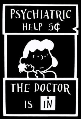 Lucy Psych Booth Die-Cut Vinyl Decal - White