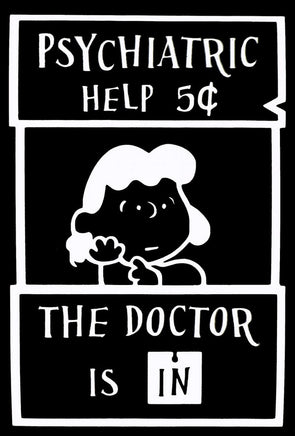 Lucy Psych Booth Die-Cut Vinyl Decal - White