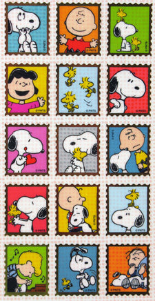 Peanuts Postage Stamp - Style Stickers With Metallic Borders - snoopn4pnuts.com