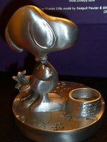 Snoopy Pewter Toothbrush Holder (Great for holding pens and pencils, too!) - Near Mint In Box - snoopn4pnuts.com