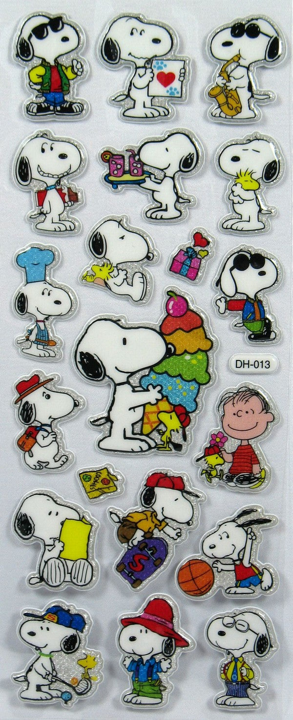 Peanuts Snoopy Stickers Lot 12 Big Foam Stickers Cardmaking Scrapbook  Crafts