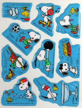 Snoopy And Woodstock Vintage Puffy Sports Stickers - Great For Scrapbooking!