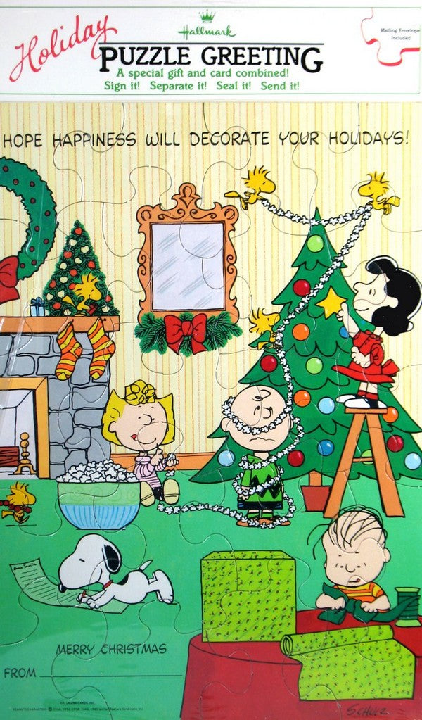 Peanuts Gang Christmas Puzzle Greeting Card