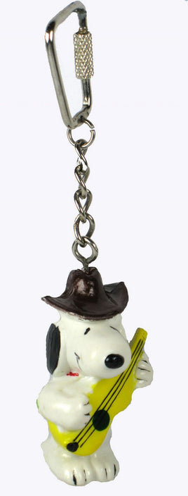 Vintage Snoopy Playing Guitar Pvc Key Chain