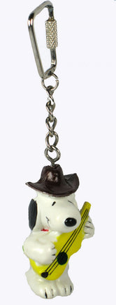 Vintage Snoopy Playing Guitar Pvc Key Chain