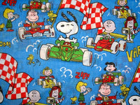 Vintage Peanuts Gang Racing Flat Sheet