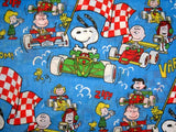 Vintage Peanuts Gang Racing Flat Sheet