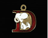 Snoopy Alphabet Cloisonne Charm - Red "D"