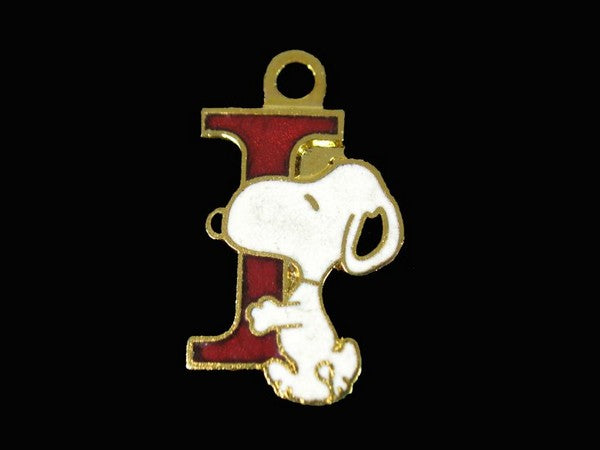 Snoopy Alphabet Cloisonne Charm - Red "I"