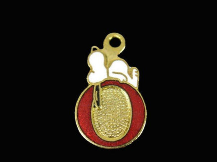 Snoopy Alphabet Cloisonne Charm - Red "O" - snoopn4pnuts.com