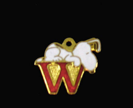 Snoopy Alphabet Cloisonne Charm - Red "W" - snoopn4pnuts.com