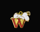 Snoopy Alphabet Cloisonne Charm - Red "W"