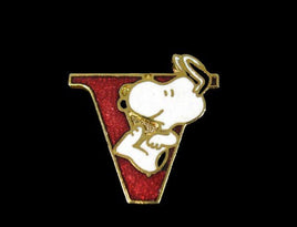 Snoopy Alphabet Cloisonne Pin - Red "V" - snoopn4pnuts.com