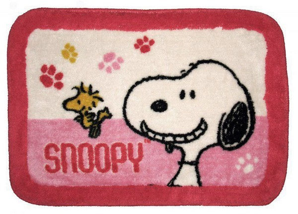 Snoopy and Woodstock Plush Rug - Red