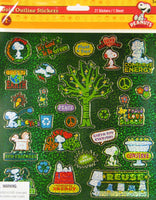 Peanuts Gang Holographic Recycle Stickers (8" Sheet)