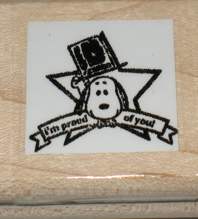 "I'm Proud Of You" Rubber Stamp (Used Stamp - LIKE NEW/Remounted) - snoopn4pnuts.com
