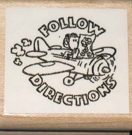 "Follow Directions" Rubber Stamp (New/Remounted) - snoopn4pnuts.com
