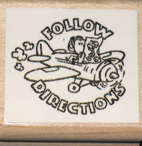 "Follow Directions" Rubber Stamp (New/Remounted)