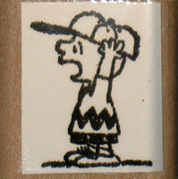 Charlie Brown Yelling Rubber Stamp (*Re-Mounted Used Stamp)
