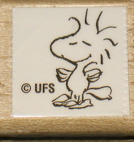 Woodstock Smiling Rubber Stamp (Used Stamp/Remounted) - snoopn4pnuts.com