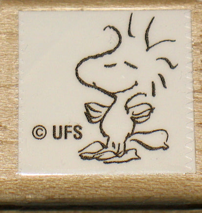 Woodstock Smiling Rubber Stamp (Used Stamp/Remounted) - snoopn4pnuts.com