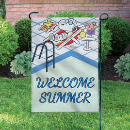Peanuts Double - Sided Flag - Welcome Summer - snoopn4pnuts.com