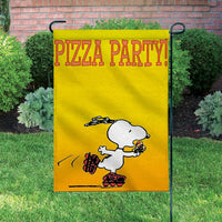 Peanuts Double-Sided Flag - Snoopy Pizza