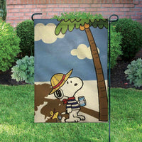 Peanuts Double - Sided Flag - Snoopy and The Coconut Tree - snoopn4pnuts.com