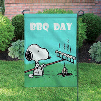 Peanuts Double-Sided Flag - Snoopy BBQ