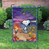 Peanuts Double - Sided Flag - Snoopy and Woodstocks On The Beach - snoopn4pnuts.com