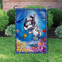 Peanuts Double - Sided Flag - Snoopy Scuba Diver - snoopn4pnuts.com