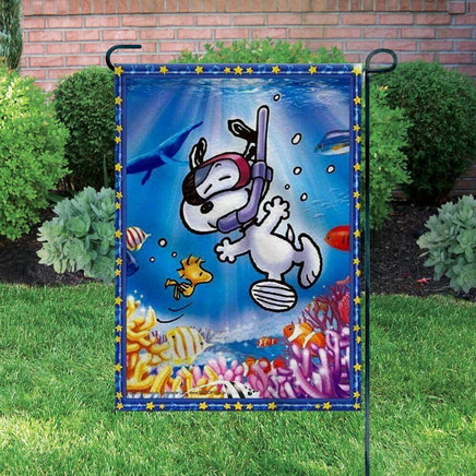 Peanuts Double - Sided Flag - Snoopy Scuba Diver - snoopn4pnuts.com