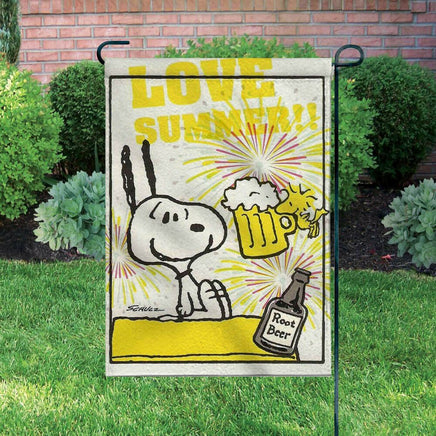 Peanuts Double - Sided Flag - Snoopy Loves Summer! - snoopn4pnuts.com