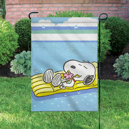 Peanuts Double - Sided Flag - Snoopy On Pool Float - snoopn4pnuts.com