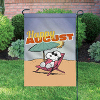 Peanuts Double - Sided Flag - Happy August - snoopn4pnuts.com