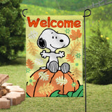 Peanuts Double-Sided Flag - Fall Welcome