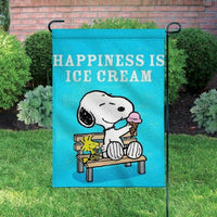 Peanuts Double - Sided Flag - Happiness Is Ice Cream - snoopn4pnuts.com